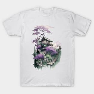 Japanese Architecture Lavender T-Shirt